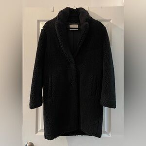 Aritzia Wilfred Black Teddy Coat Jacket